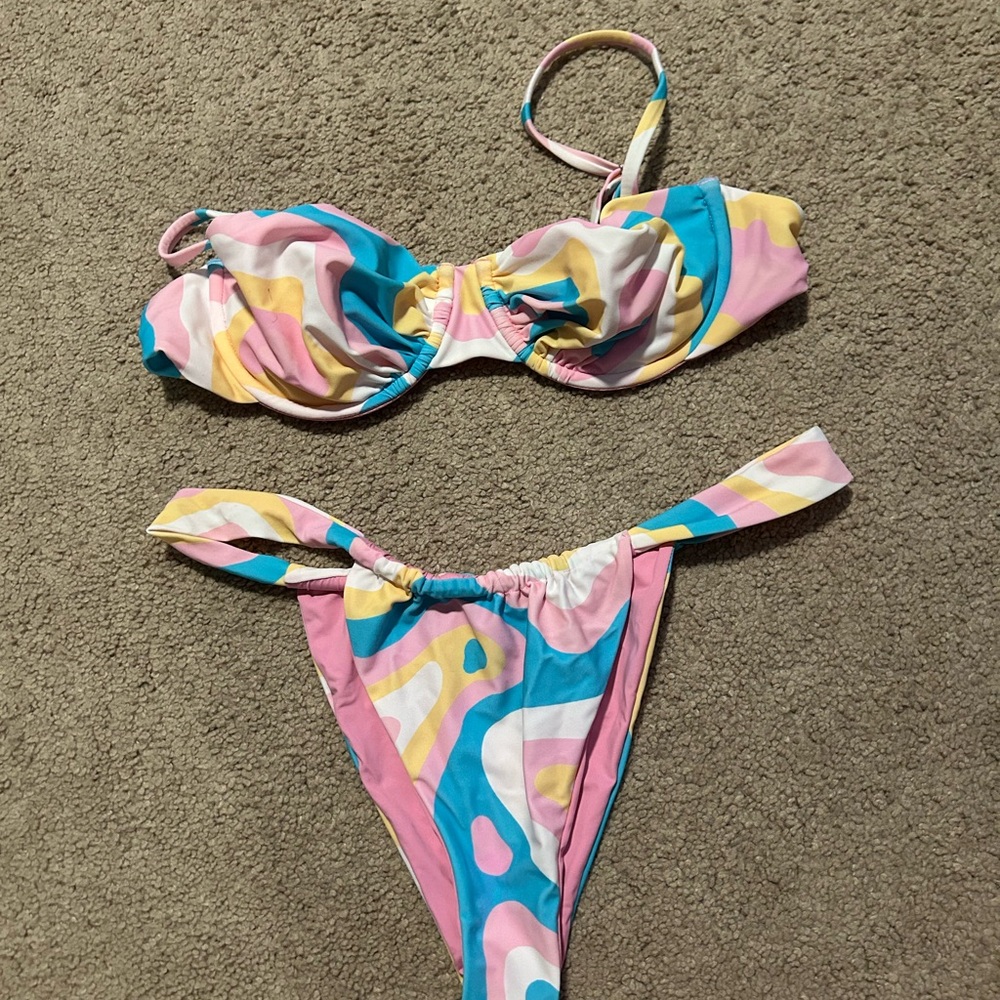 Blackbough Pink and Multicolor Bikini Set